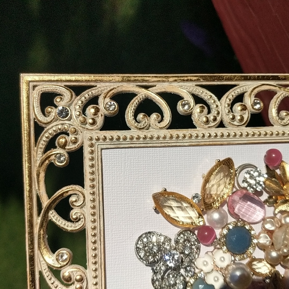 Mosaic floral or skull framed jewelry art upcycled jewelry Host Pick 6.10! - Picture 3 of 12